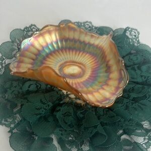 VARIEGATED GLASS CANDY DISH